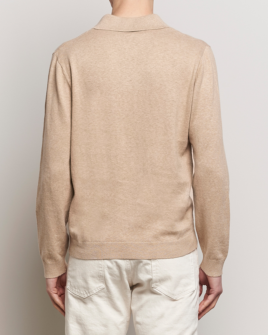 Men | Sweaters & Knitwear | A Day's March | Manol Cotton Linen Polo Khaki