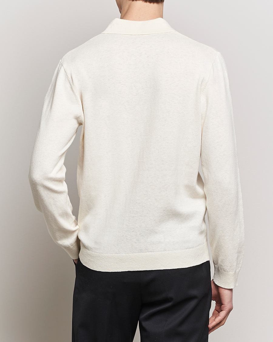 Men | Sweaters & Knitwear | A Day's March | Manol Cotton Linen Polo Off White
