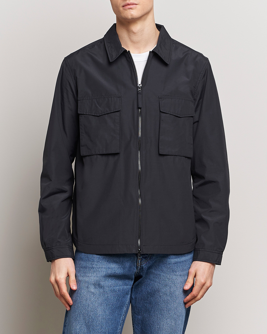 Men | Shirts | A Day's March | Buxton Nylon Overshirt Black