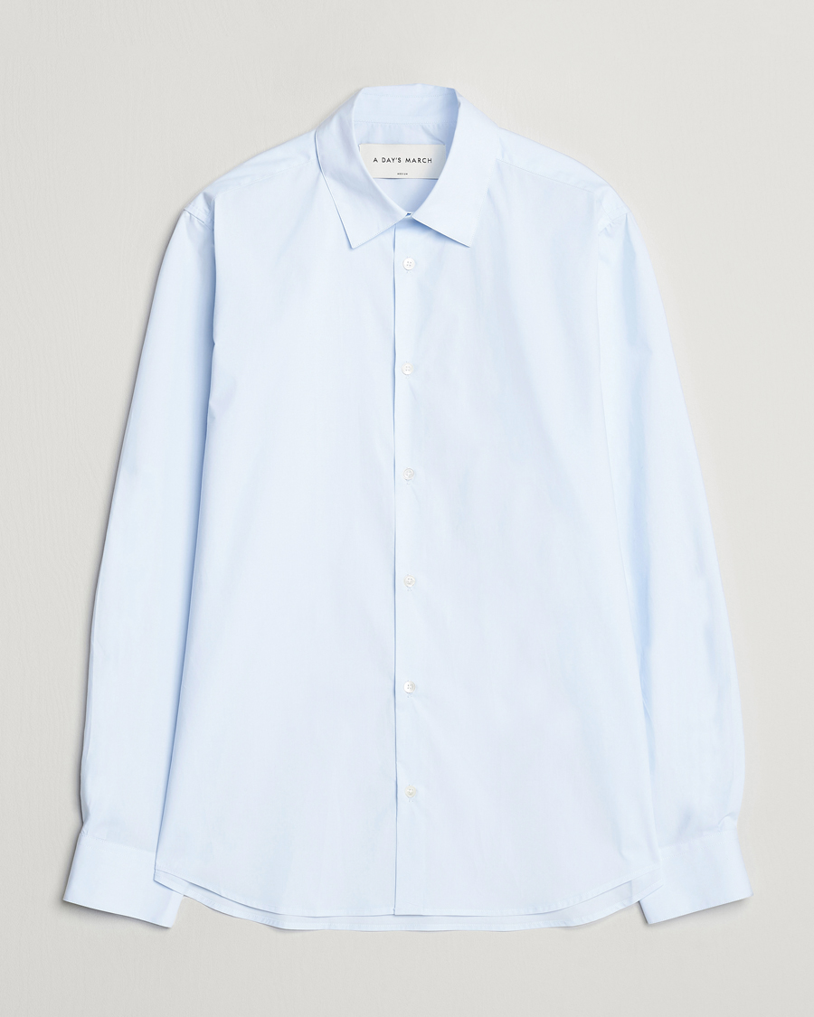 Men | Shirts | A Day's March | Tipton Poplin Shirt Sky Blue