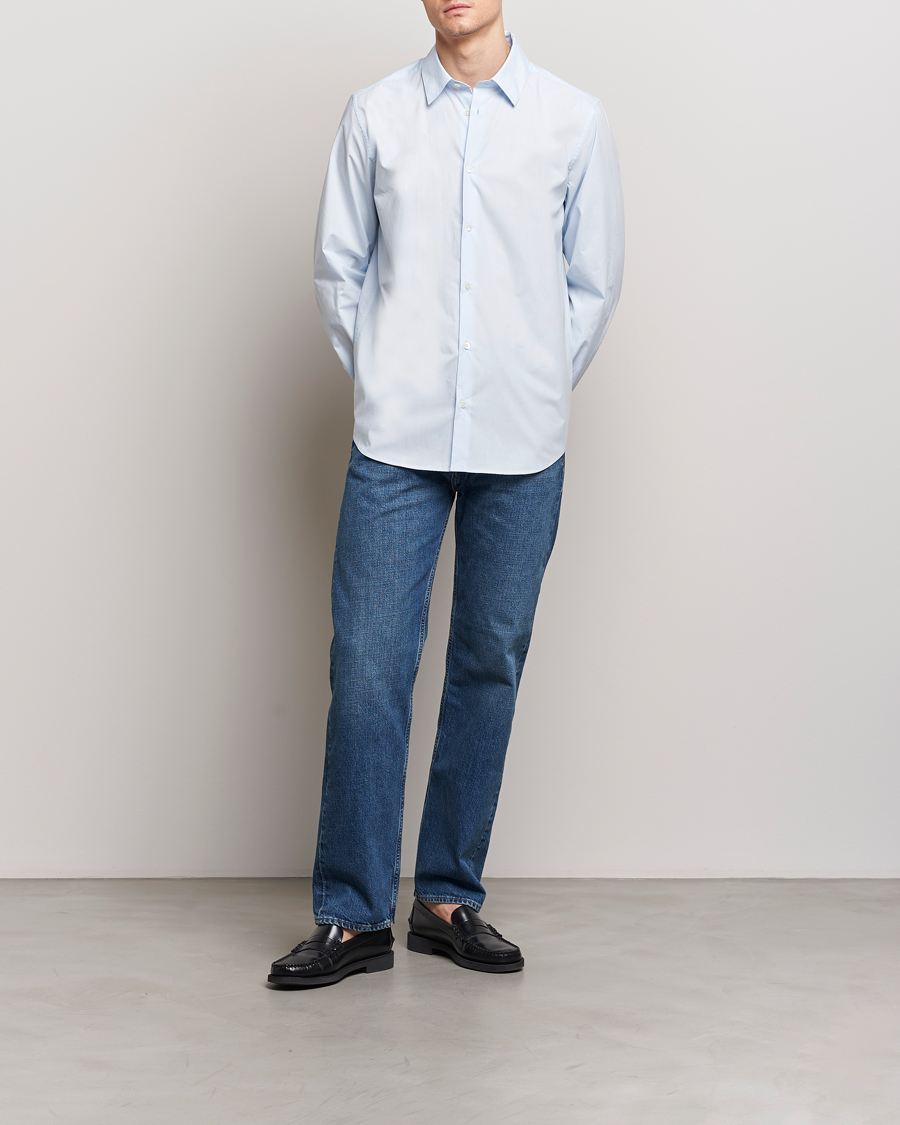 Men | Shirts | A Day's March | Tipton Poplin Shirt Sky Blue
