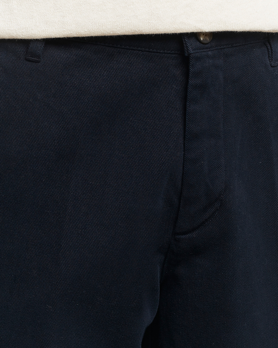 Men | Trousers | A Day's March | Miller Cotton Lyocell Trousers Navy