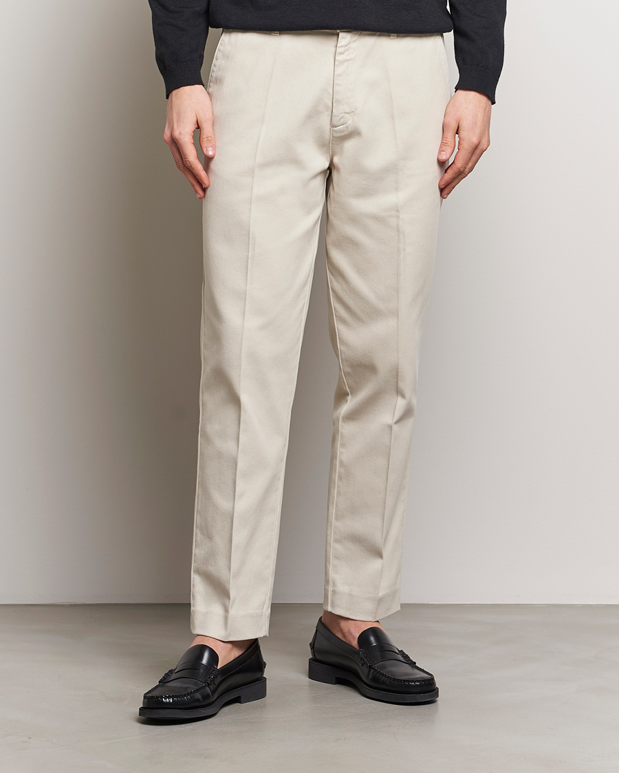 Men | Trousers | A Day's March | Miller Cotton Lyocell Trousers Oyster