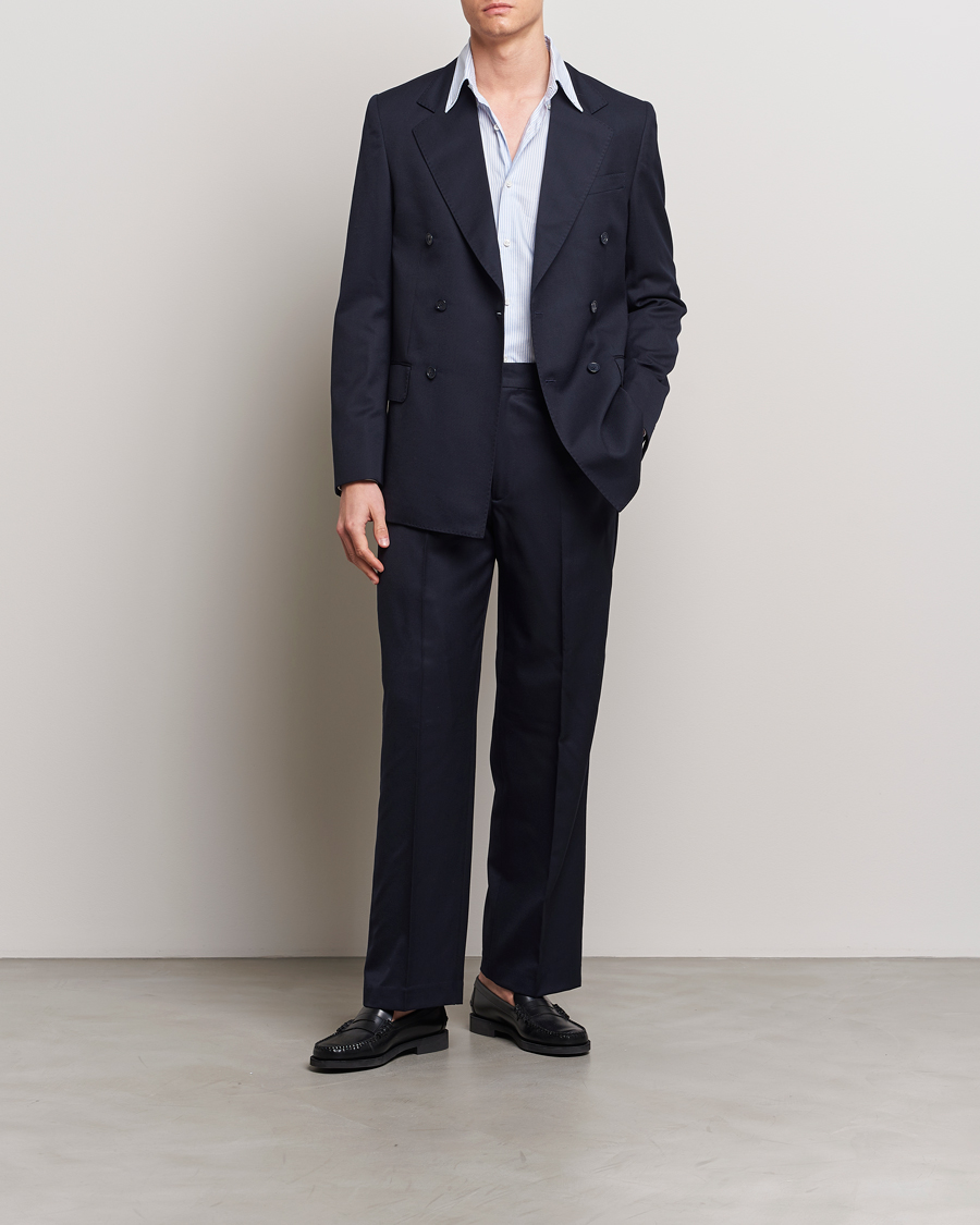 Men | Trousers | A Day's March | Edward Relaxed Wool Trousers Navy