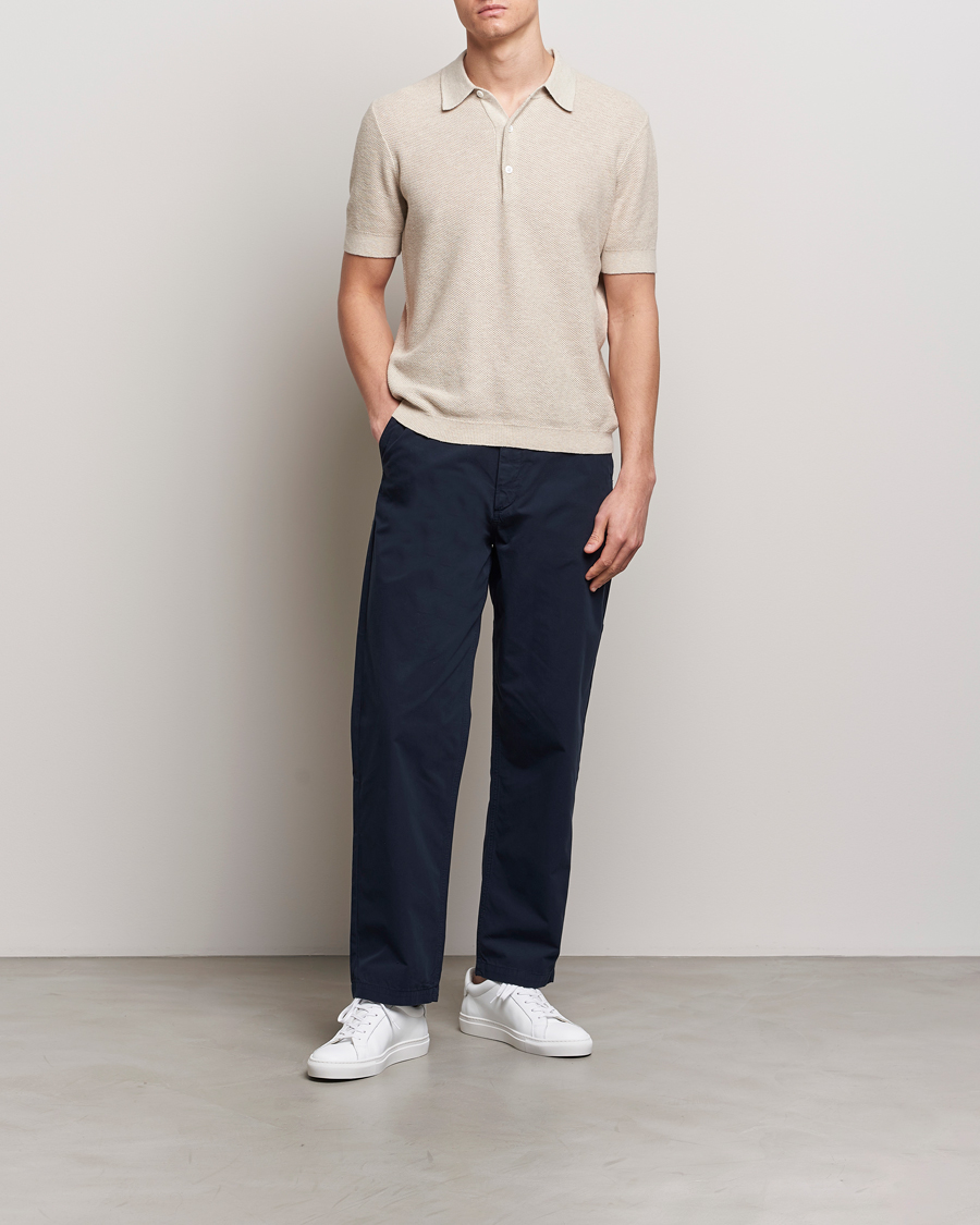 Men | Trousers | A Day's March | Redwood Light Cotton Trousers Navy