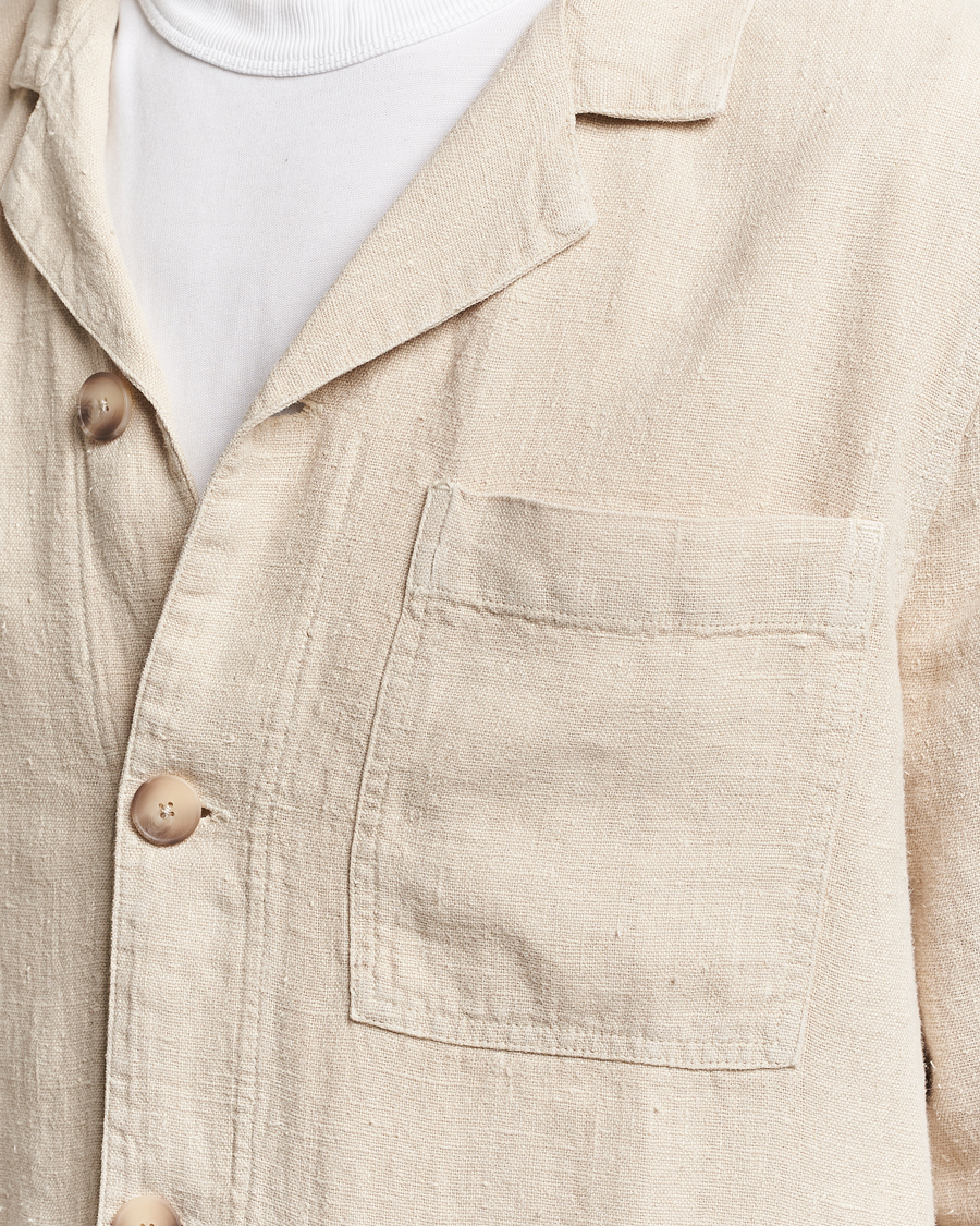 Men | Coats & Jackets | A Day's March | Banagher Linen Overshirt Oyster