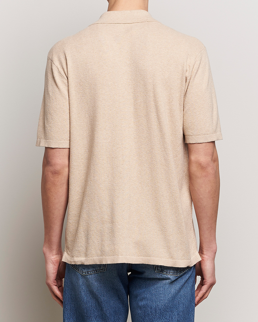 Men | Shirts | A Day's March | Yamu Knitted Herringbone Shirt Oyster