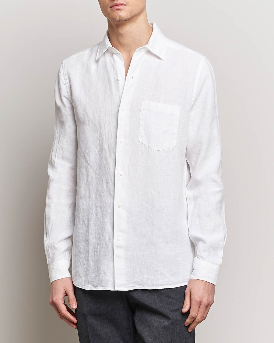 Men | Shirts | A Day's March | Abu Linen Shirt White