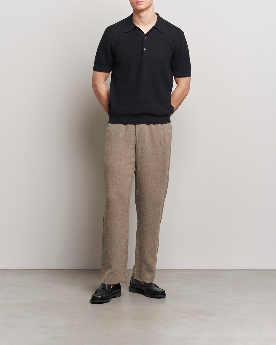 Men | Trousers | A Day's March | Tamiat Drawstring Linen Trousers Clay