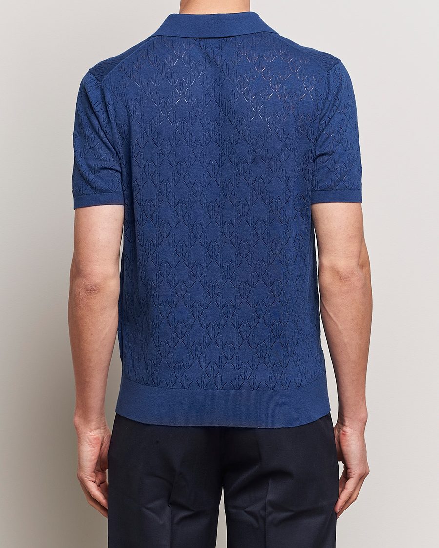 Men | Polo Shirts | J.Lindeberg | Ringo Open Collar Estate Blue