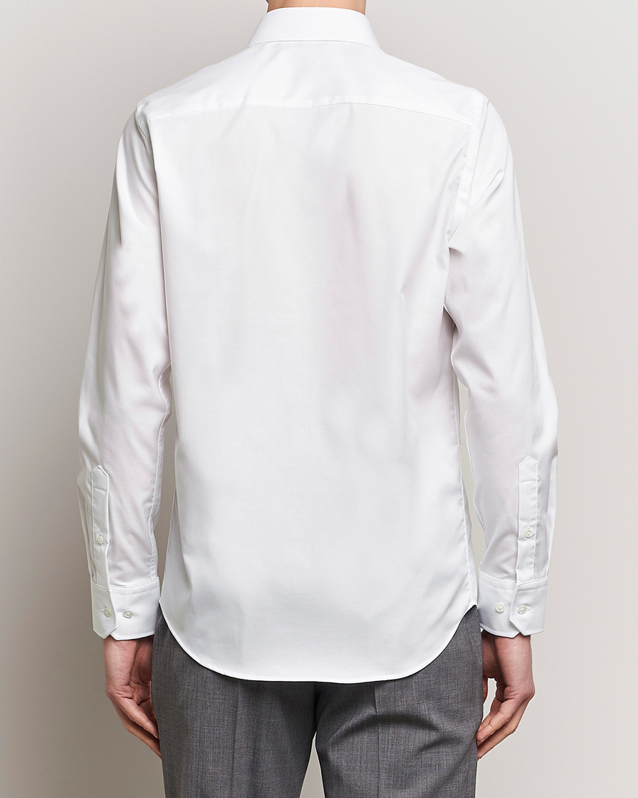 Men | Shirts | Oscar Jacobson | Slim Fit Cut Away Non Iron Twill Optical White
