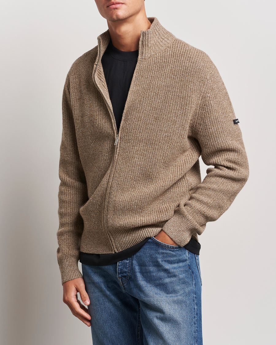 Men | Sweaters & Knitwear | A.P.C. | Heath Merino Wool Cardigan Marron Chine