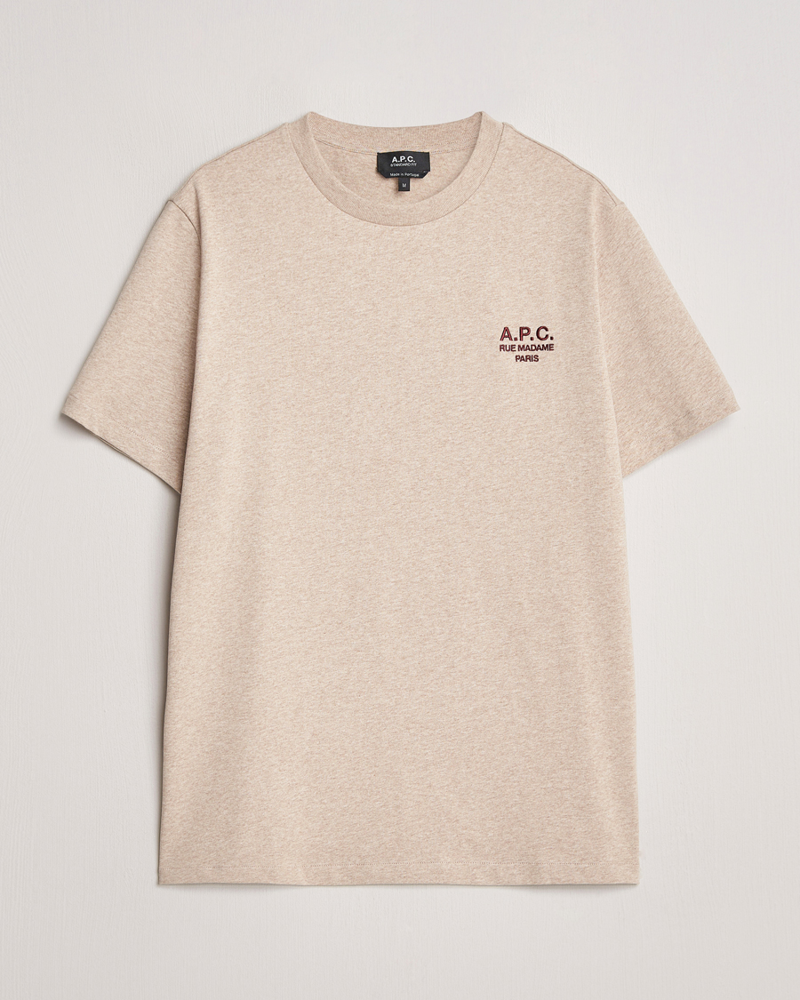 Men | T-Shirts | A.P.C. | Rue Madame T-Shirt Beige Chine