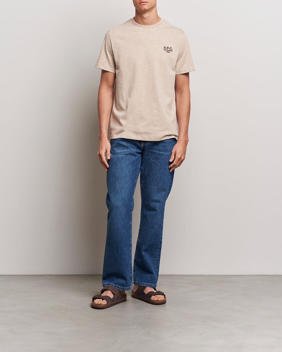 Men | T-Shirts | A.P.C. | Rue Madame T-Shirt Beige Chine