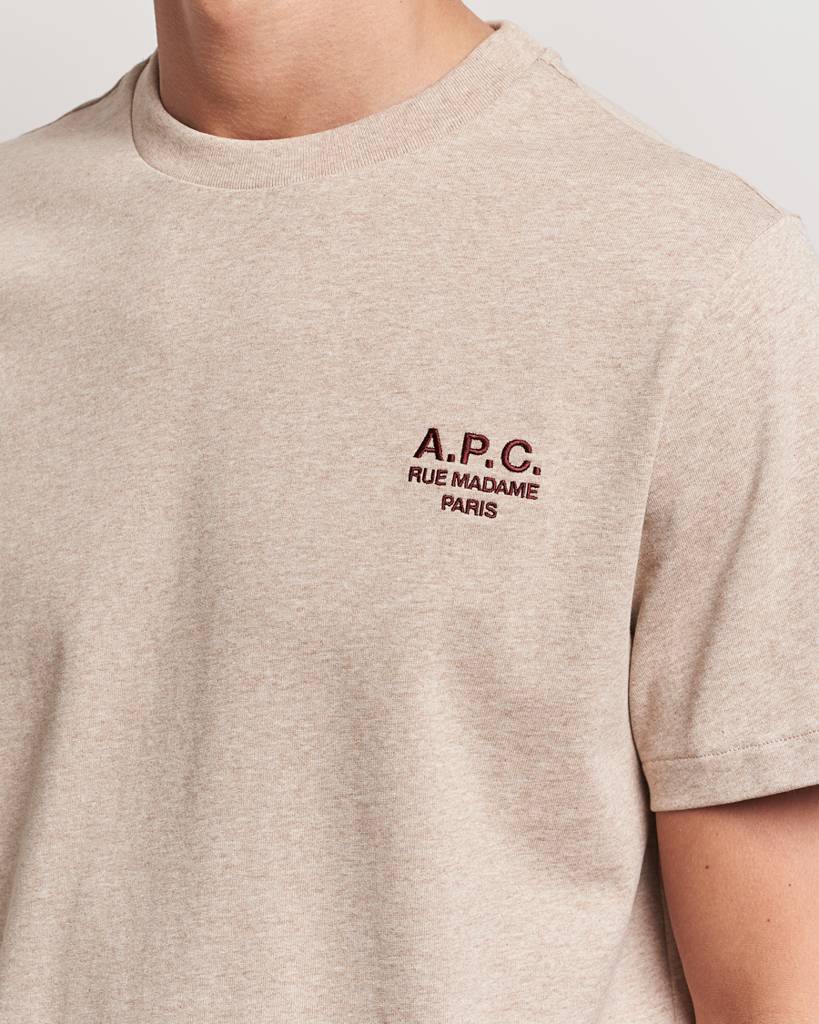 Men | T-Shirts | A.P.C. | Rue Madame T-Shirt Beige Chine