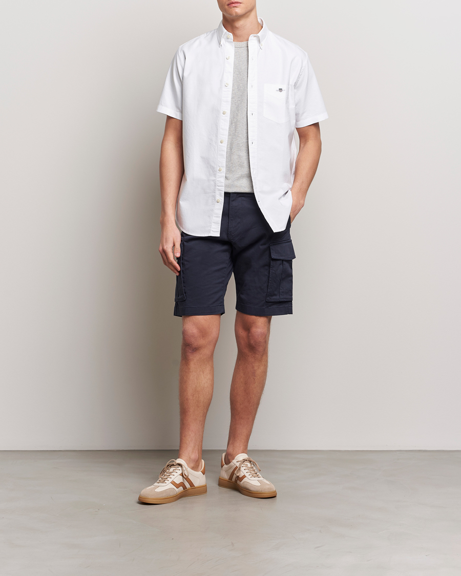 Men | Shirts | GANT | Regular Short Sleeve Oxford Shirt White