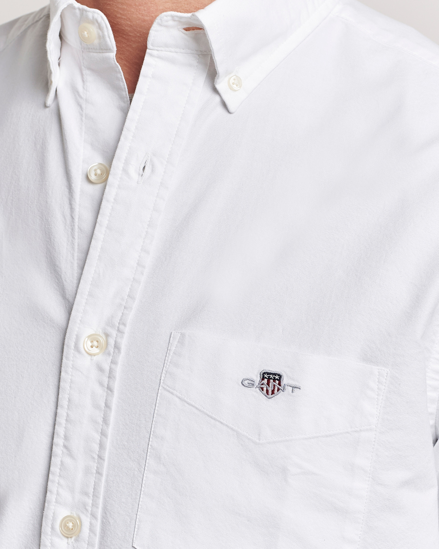 Men | Shirts | GANT | Regular Short Sleeve Oxford Shirt White