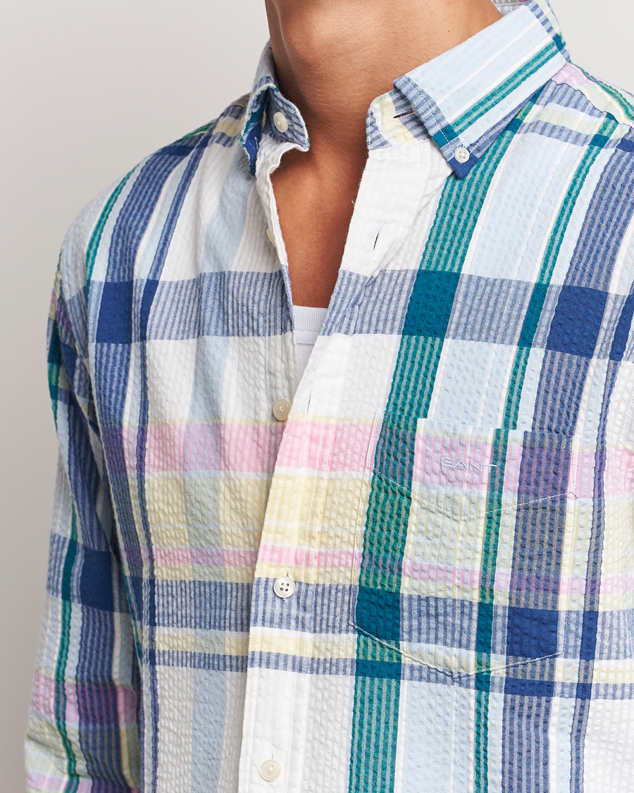 Men | Shirts | GANT | Reg Seersucker Madras Shirt Multi