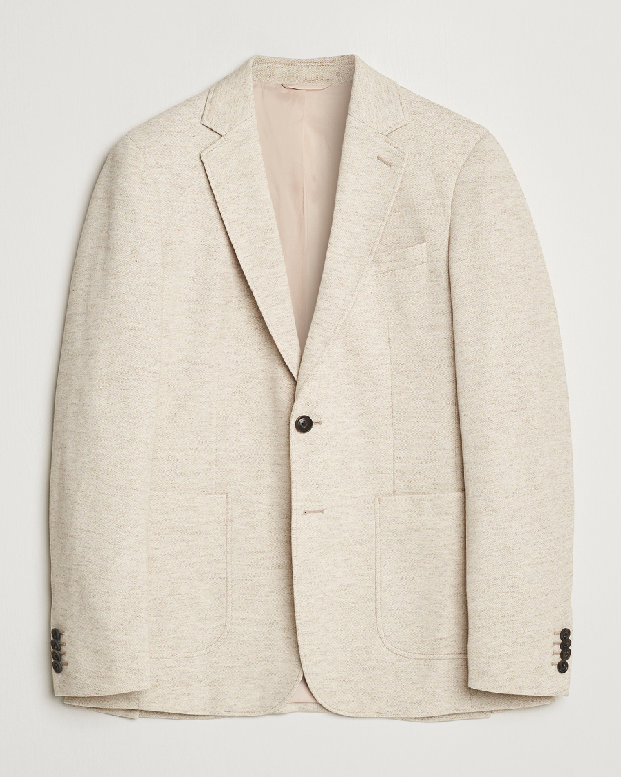 Men | Blazers | GANT | Slim Cotton/Linen Jersey Blazer Seed Melange