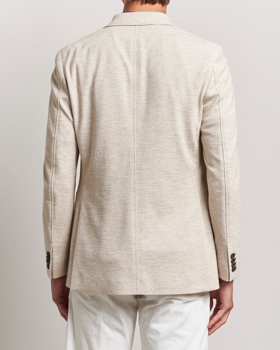 Men | Blazers | GANT | Slim Cotton/Linen Jersey Blazer Seed Melange
