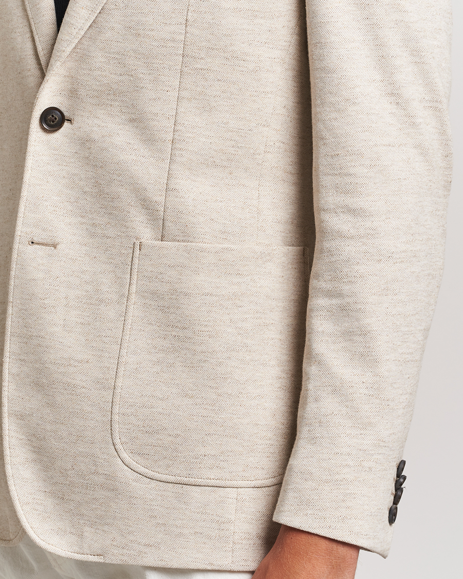 Men | Blazers | GANT | Slim Cotton/Linen Jersey Blazer Seed Melange