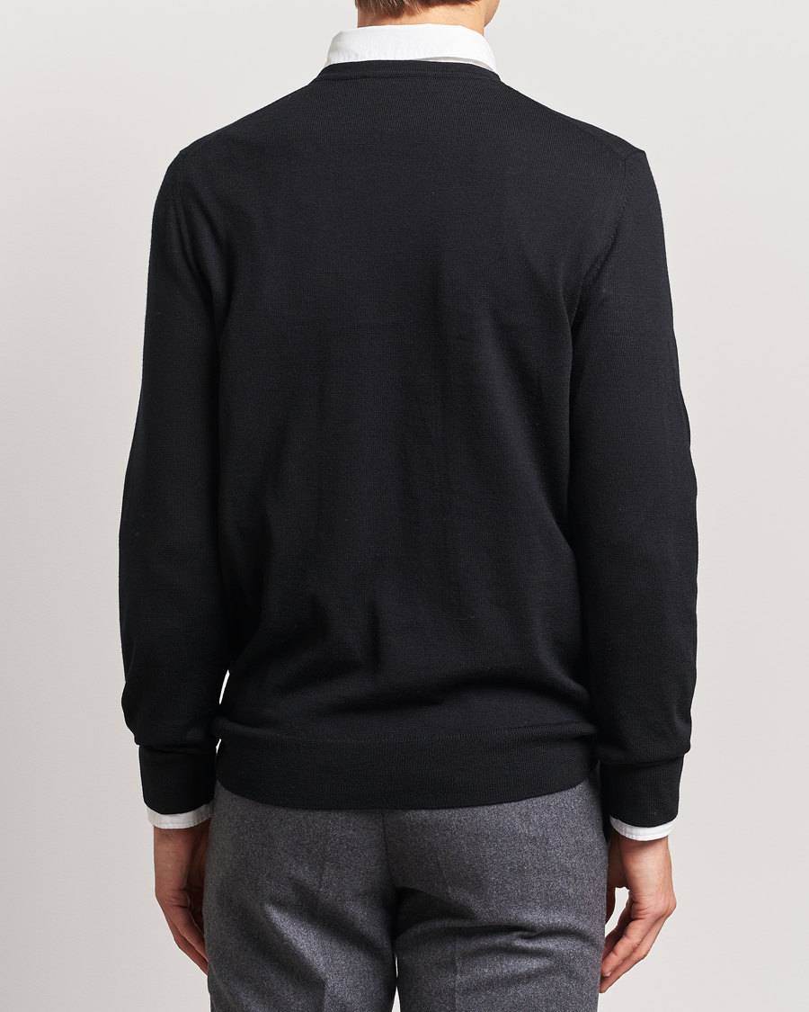 Men | Sweaters & Knitwear | Charles Tyrwhitt | Pure Merino V-Neck Jumper Black