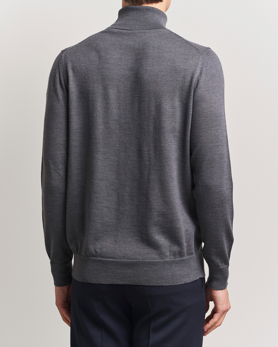 Men | Sweaters & Knitwear | Charles Tyrwhitt | Pure Merino Roll Neck Jumper Grey