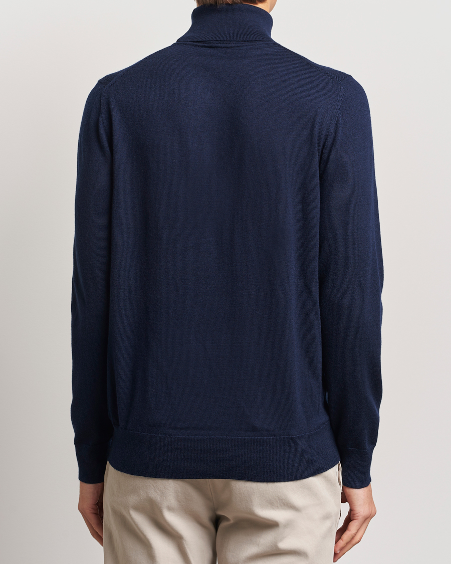 Men | Sweaters & Knitwear | Charles Tyrwhitt | Pure Merino Roll Neck Jumper Navy