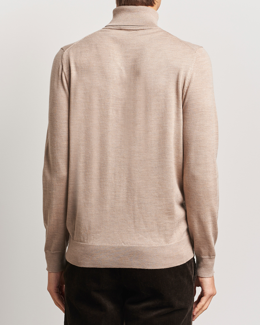 Men | Sweaters & Knitwear | Charles Tyrwhitt | Pure Merino Roll Neck Jumper Oatmeal
