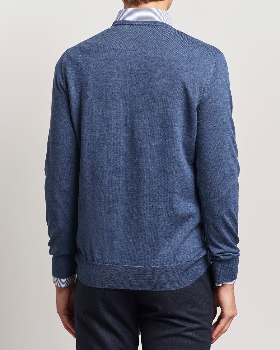 Men | Sweaters & Knitwear | Charles Tyrwhitt | Pure Merino Crew Neck Jumper Indigo Blue