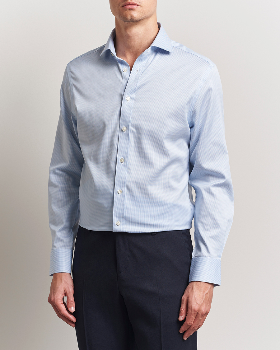 Men | Shirts | Charles Tyrwhitt | Slim Fit Non Iron Puppytooth Shirt Sky Blue