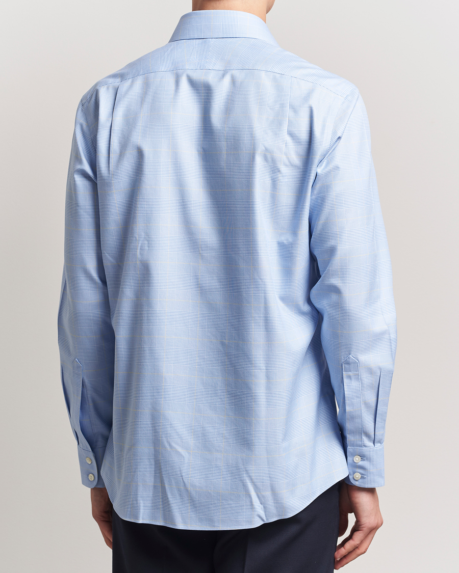 Men | Shirts | Charles Tyrwhitt | Slim Fit Non Iron Prince of Wales Shirt Blue Gold