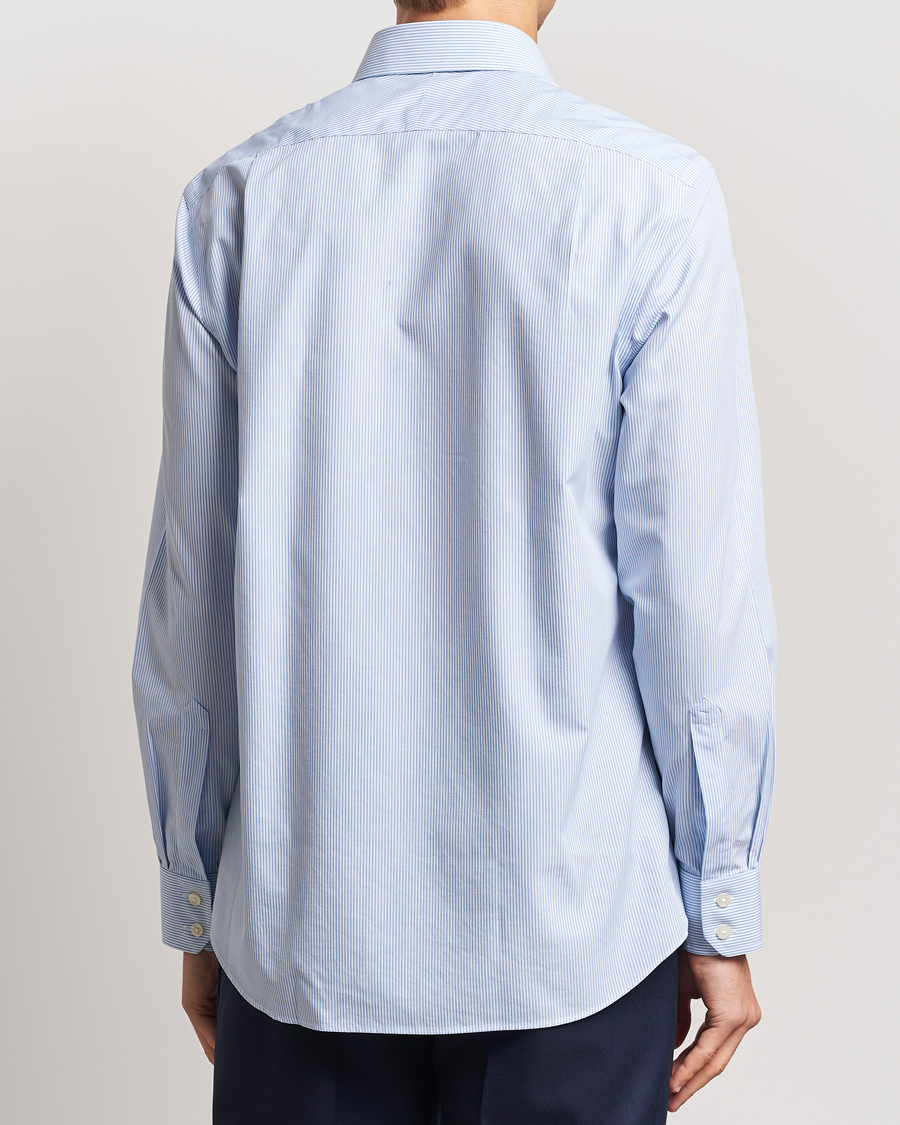 Men | Shirts | Charles Tyrwhitt | Slim Fit Non Iron Bengal Stripe Poplin Shirt Sky Blue