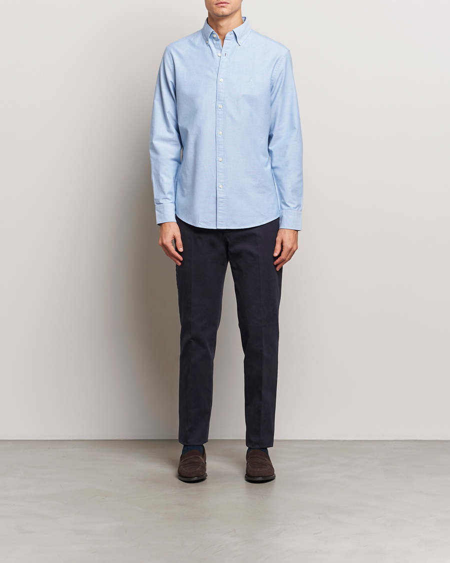 Men | Shirts | Charles Tyrwhitt | Button Down Stretch Oxford Shirt Sky Blue