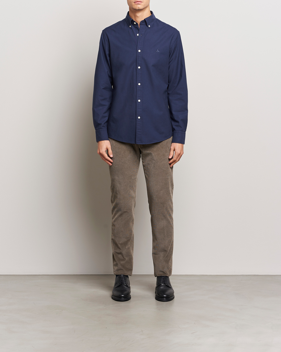 Men | Shirts | Charles Tyrwhitt | Button Down Stretch Oxford Shirt Navy