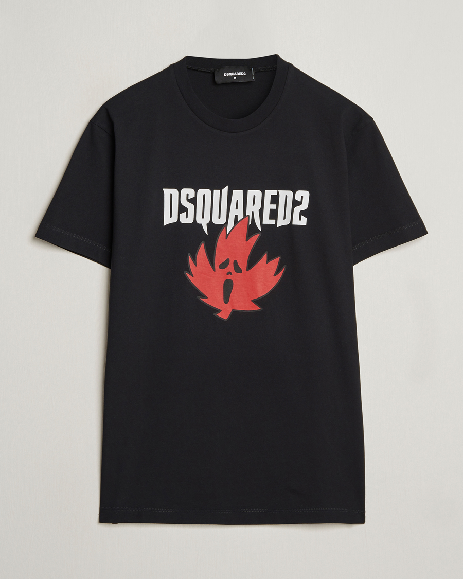 Men | T-Shirts | Dsquared2 | Horror Leaf T-Shirt Black