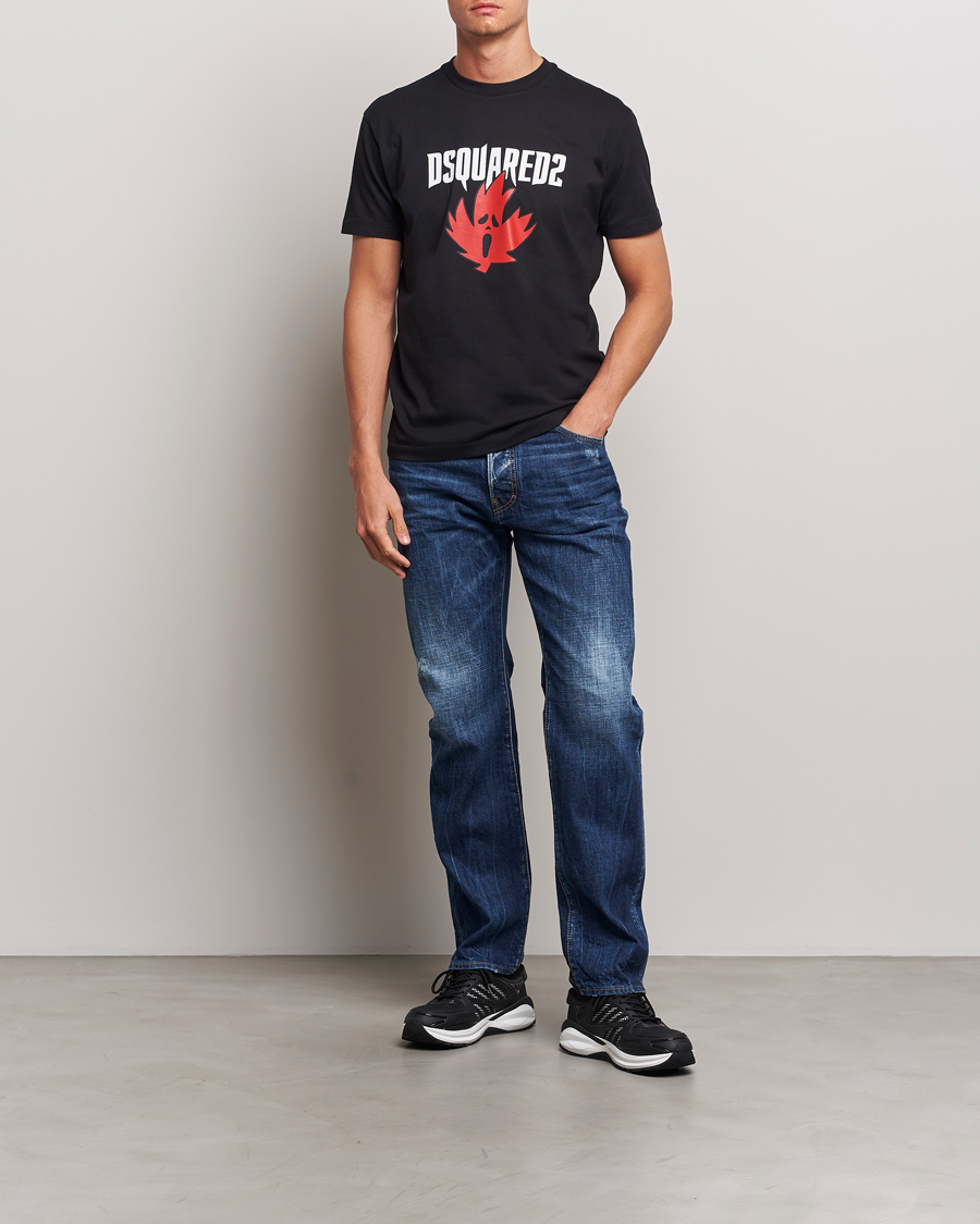 Men | T-Shirts | Dsquared2 | Horror Leaf T-Shirt Black