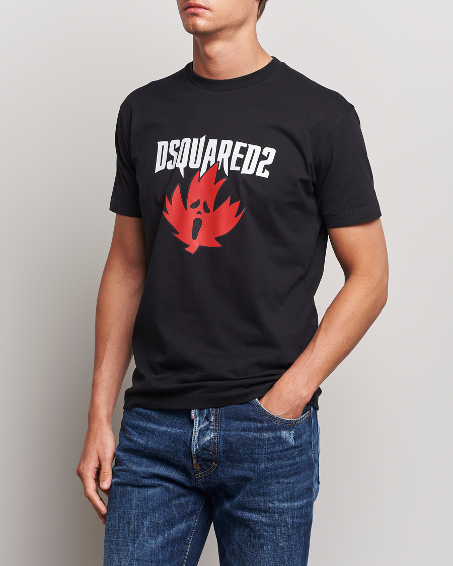 Men | T-Shirts | Dsquared2 | Horror Leaf T-Shirt Black
