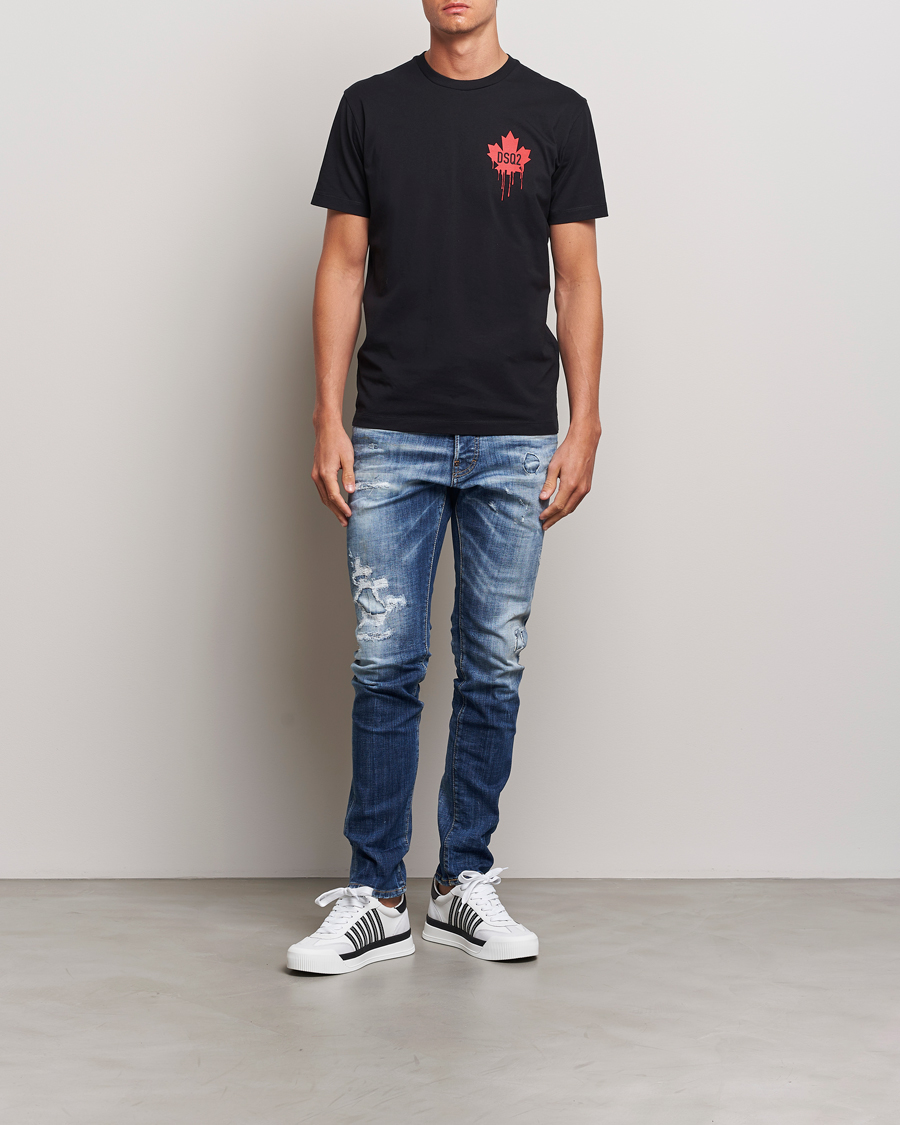 Men | T-Shirts | Dsquared2 | Small Leaf T-Shirt Black