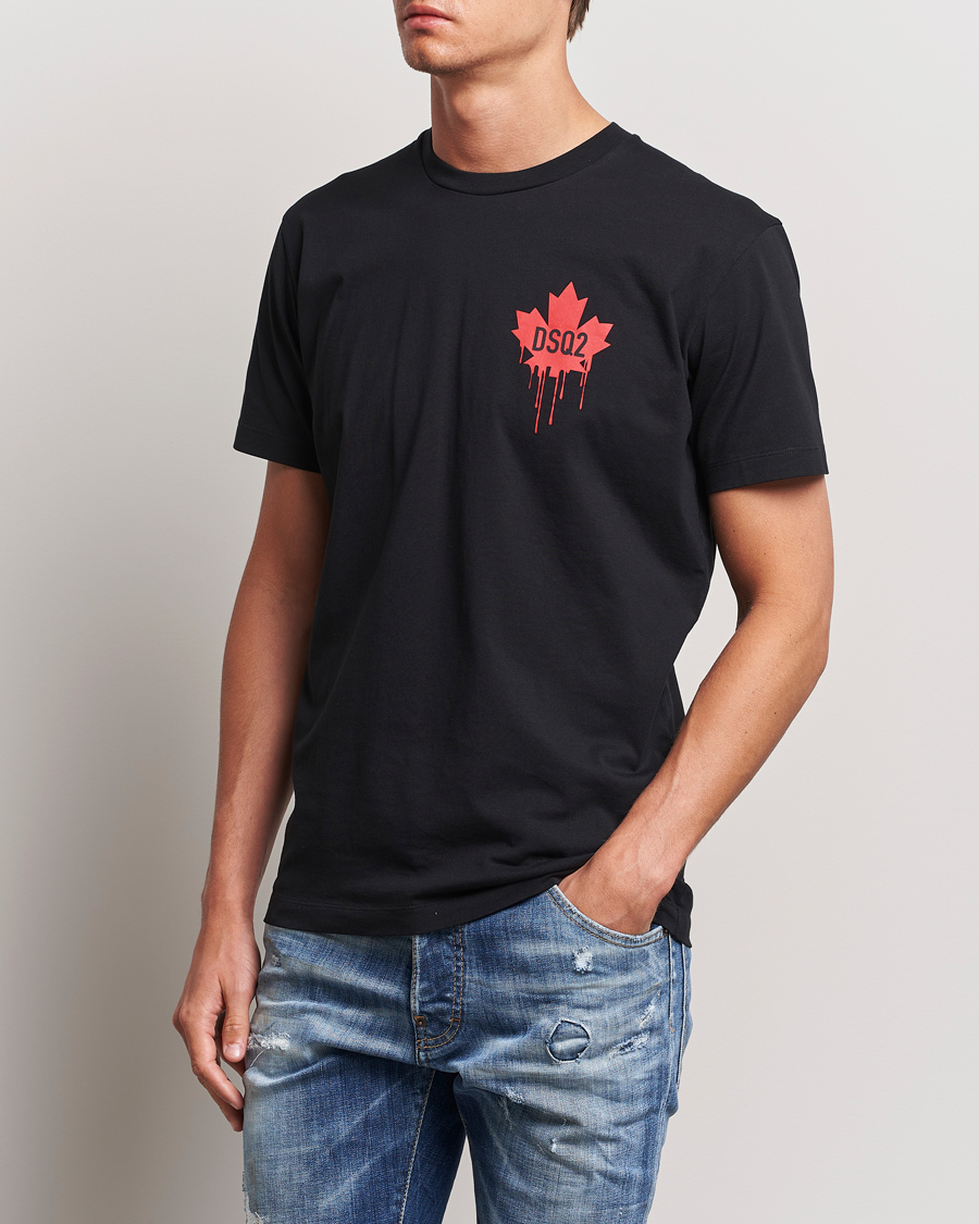 Men | T-Shirts | Dsquared2 | Small Leaf T-Shirt Black