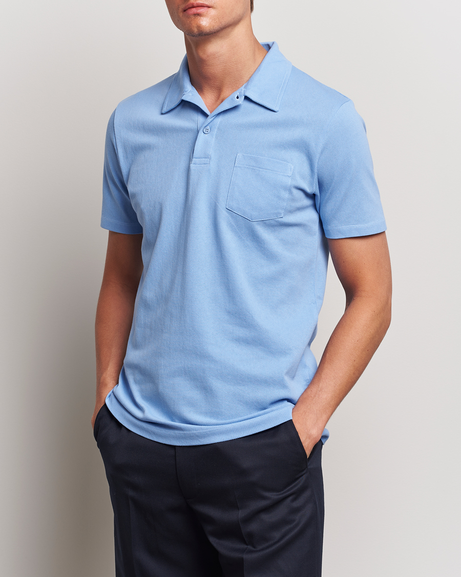 Men | Polo Shirts | Sunspel | Riviera Polo Shirt Cool Blue
