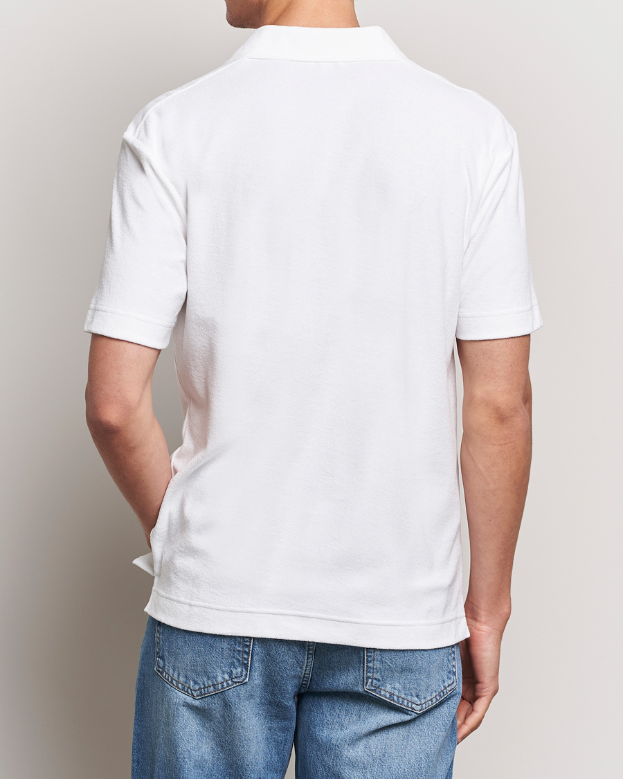 Men | Polo Shirts | Sunspel | Terry Polo White