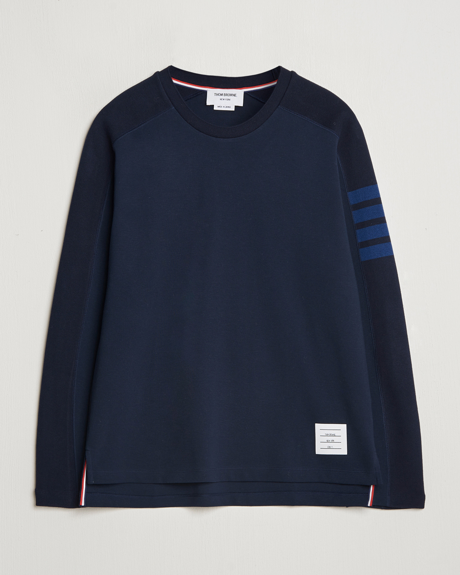 Men | T-Shirts | Thom Browne | Long Sleeve 4-Bar T-Shirt Navy