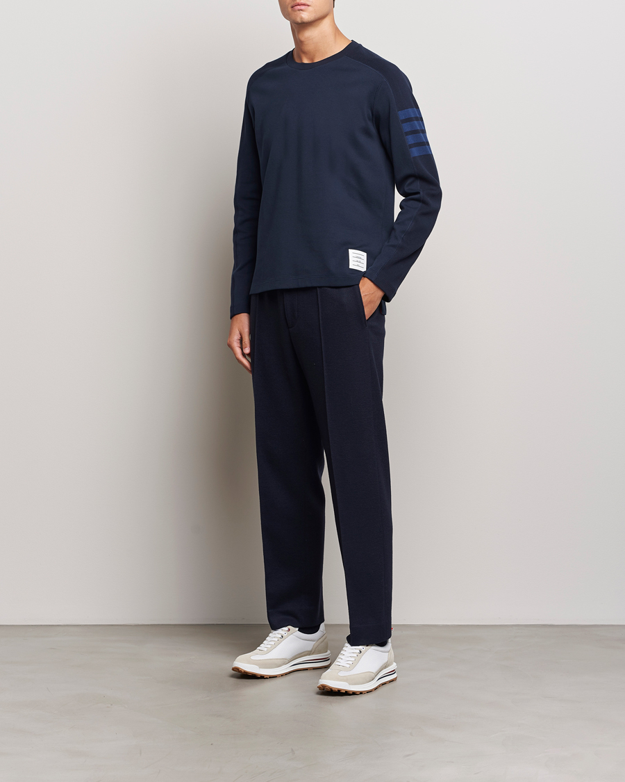 Men | T-Shirts | Thom Browne | Long Sleeve 4-Bar T-Shirt Navy