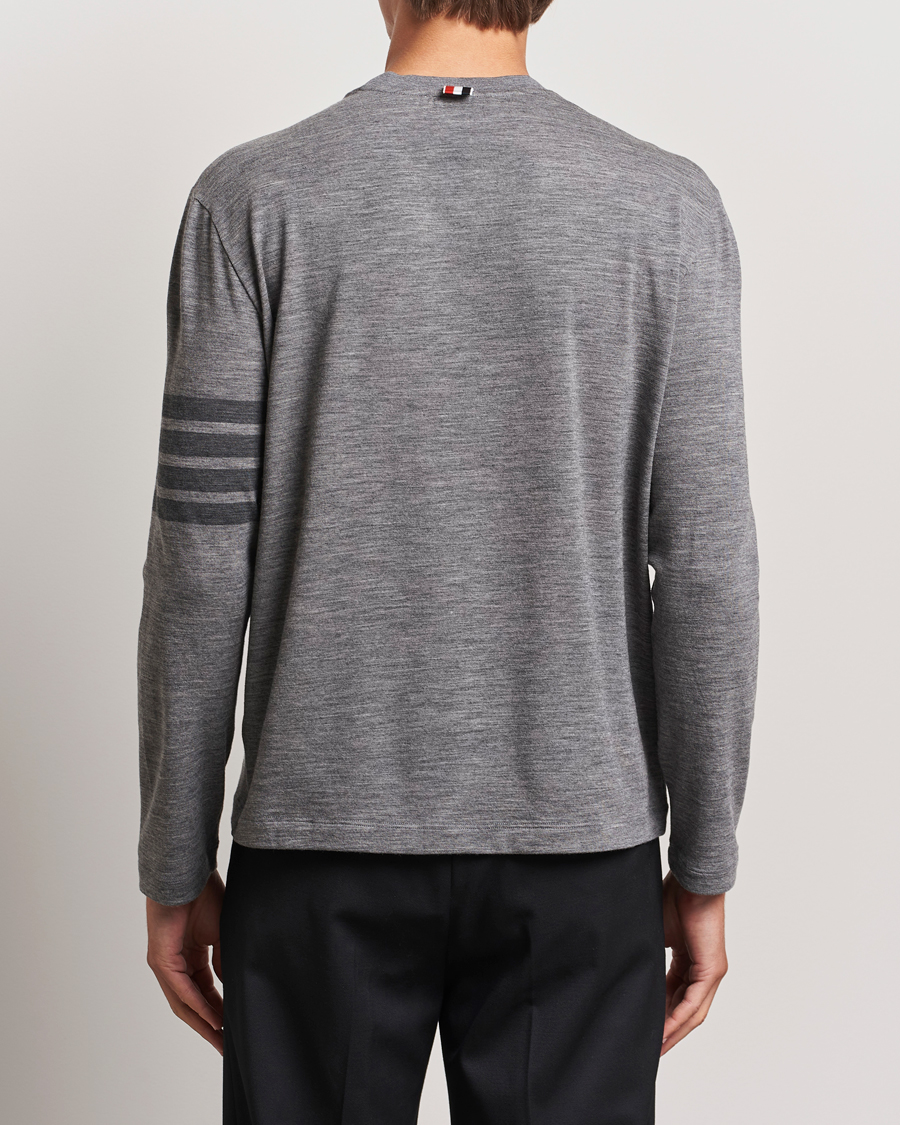 Men | T-Shirts | Thom Browne | Long Sleeve Wool Jersey T-Shirt Medium Grey