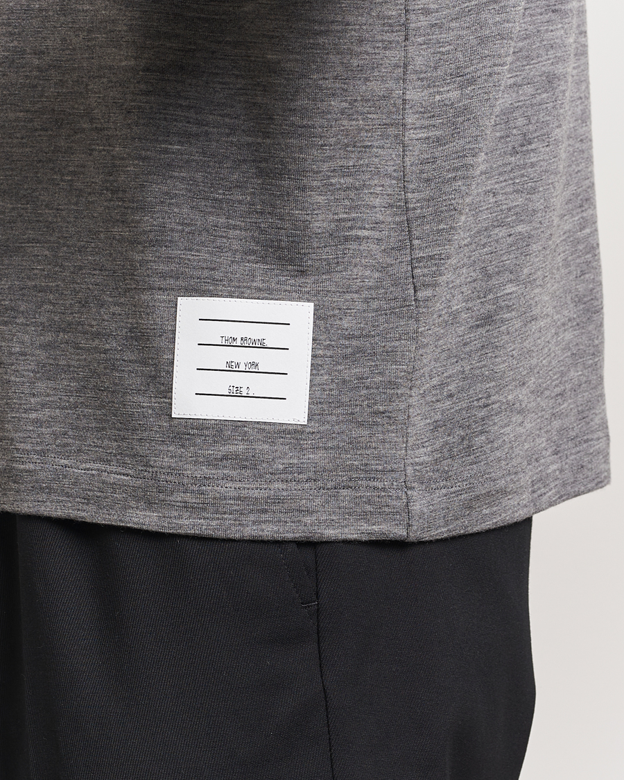 Men | T-Shirts | Thom Browne | Long Sleeve Wool Jersey T-Shirt Medium Grey