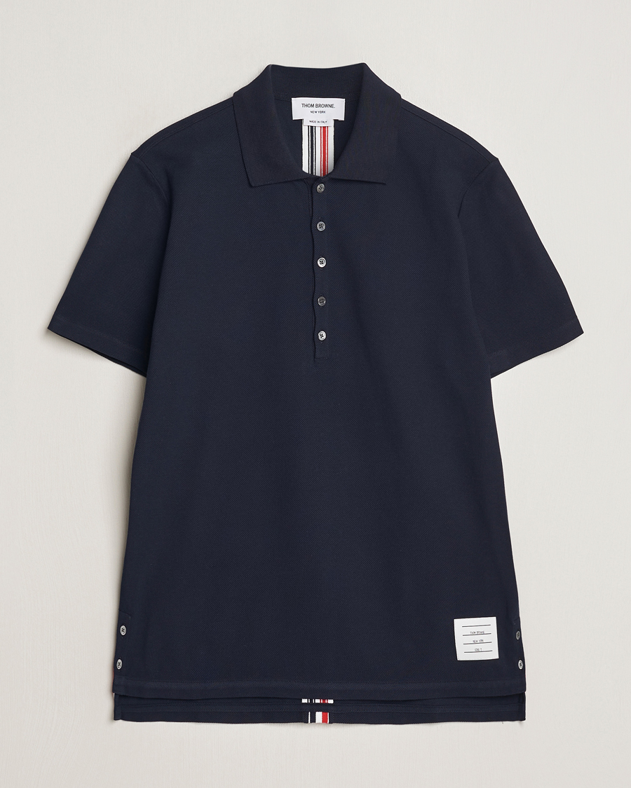 Men | Polo Shirts | Thom Browne | Relaxed Fit Short Sleeve Polo Navy