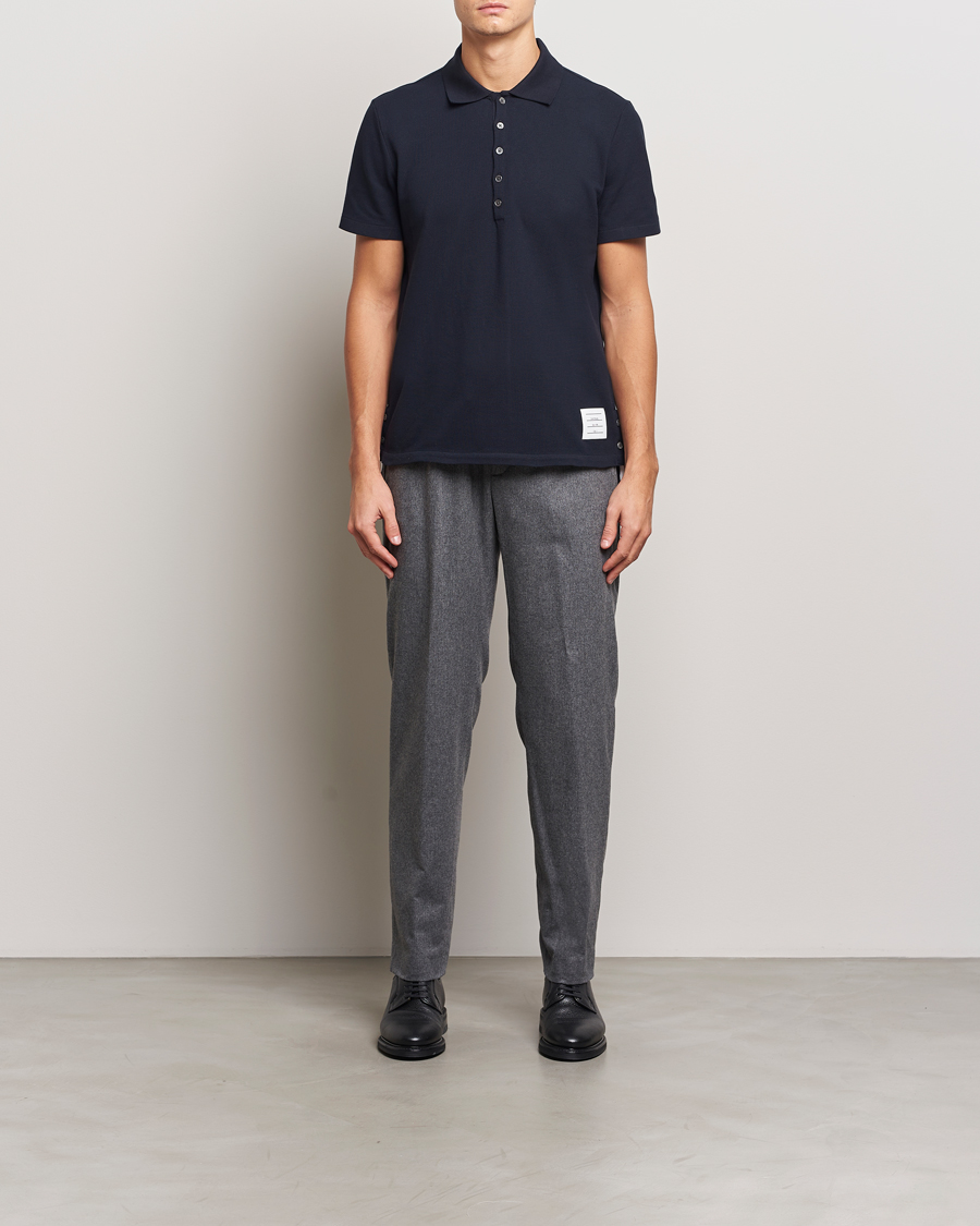 Men | Polo Shirts | Thom Browne | Relaxed Fit Short Sleeve Polo Navy