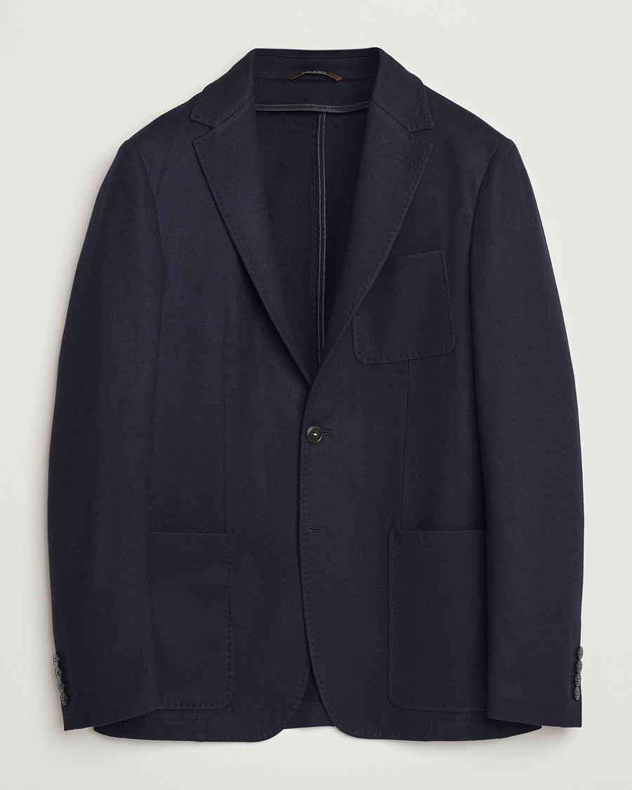 Men | Blazers | Canali | Soft Wool Jersey Blazer Navy