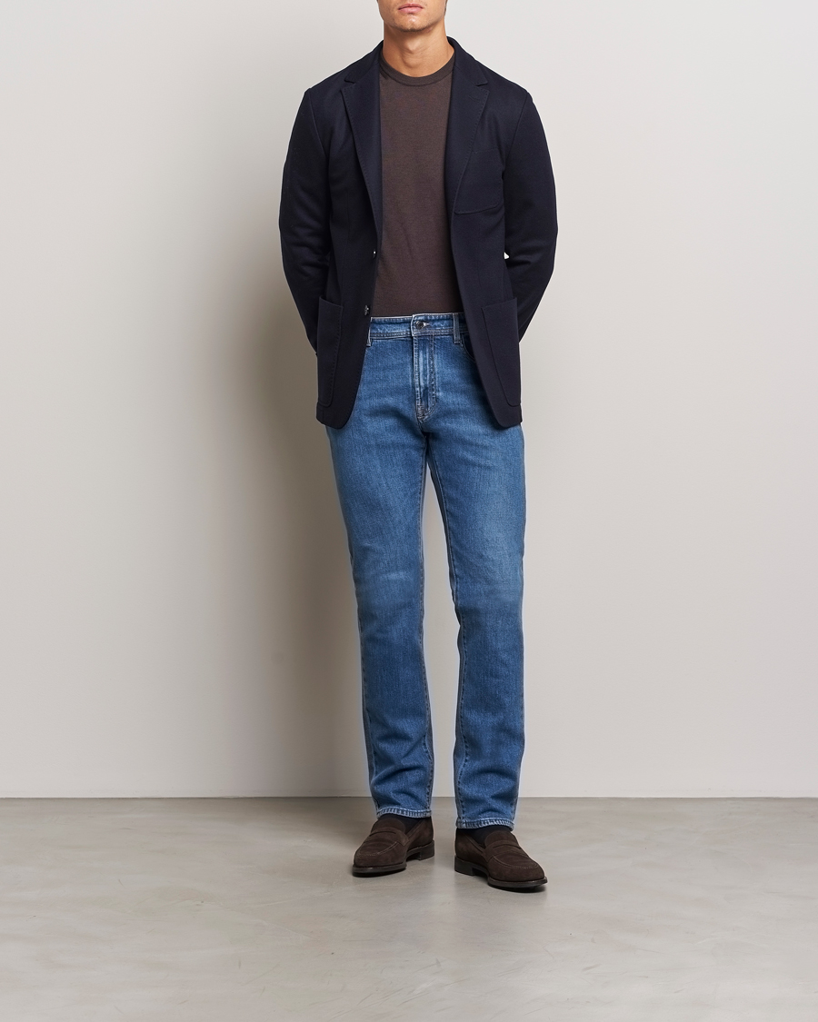 Men | Blazers | Canali | Soft Wool Jersey Blazer Navy